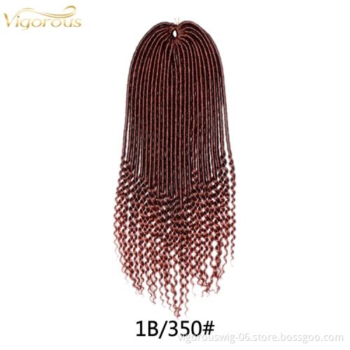 Goddess Locs Crochet Hair for Women 20 Inch Straight Faux Locs Crochet Braiding Hair With Curly Ends Soft Synthetic Extension